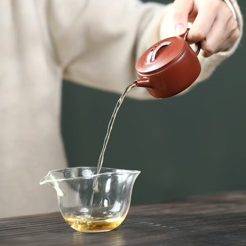 紫砂壶全手工泡茶壶泡茶壶养生壶 黄金朱泥汗瓦（单壶）