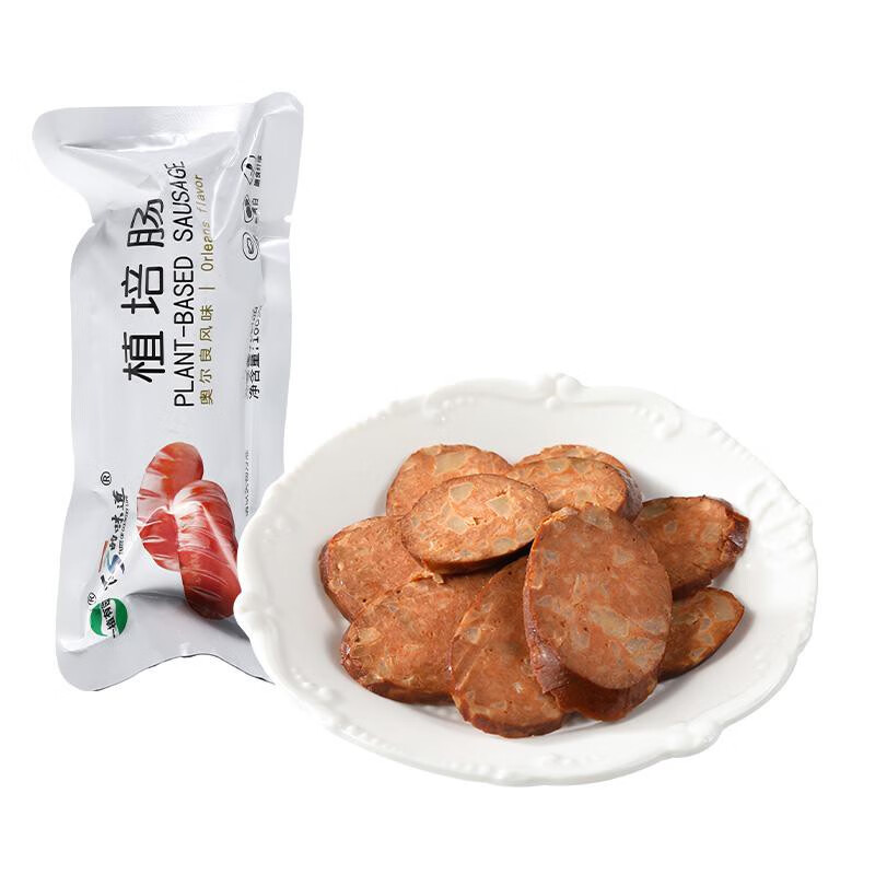 井祥植培肠纯素佛家仿荤素食豆干素肠香肠烤肠熏肠奥尔良味蛋白肠 100g*2袋