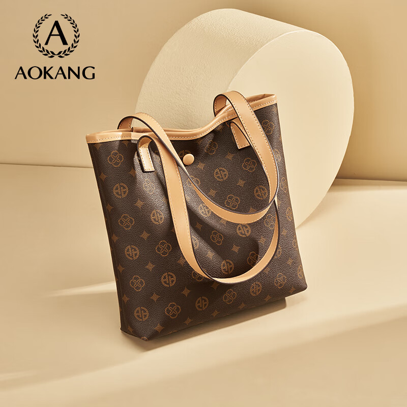 奥康(Aokang)包包女包托特单肩包经典复古斜挎包手提包生日礼物送女友送老婆 BG702993-咖啡色