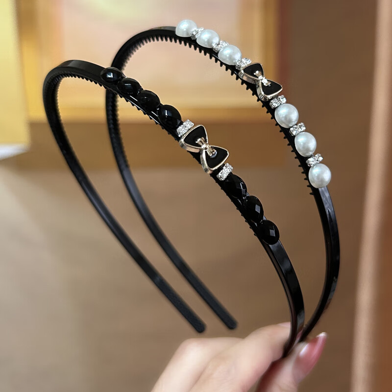 东义严选发箍女高级感外出头饰头箍蝴蝶结学生洗脸发卡带齿防滑落2件套