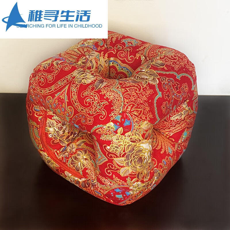 多孔玲瓏枕頭 平遙古城多孔耳枕玲瓏枕不壓耳朵單人枕蕎麥皮填充 正方形六孔富貴紅