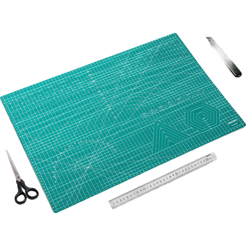 得力(deli)A2耐用PVC切割墊板桌墊/鼠標(biāo)墊/書寫墊 超大號(hào)可水洗手工桌面刻板裁紙美工墊  綠色78402