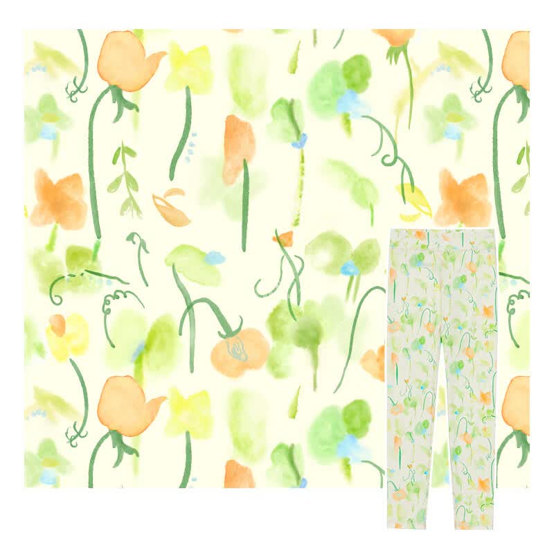 幼岚（ALLBLU）allblu幼岚【薄荷打底裤】儿童裤子25春夏新款女童亲肤轻盈 豌豆花 120 cm