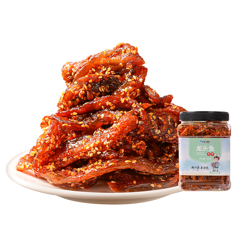 遠(yuǎn)洋食材 香辣龍頭魚蜜汁豆腐魚酥即食海鮮零食 童年味道分享 龍頭魚*500g