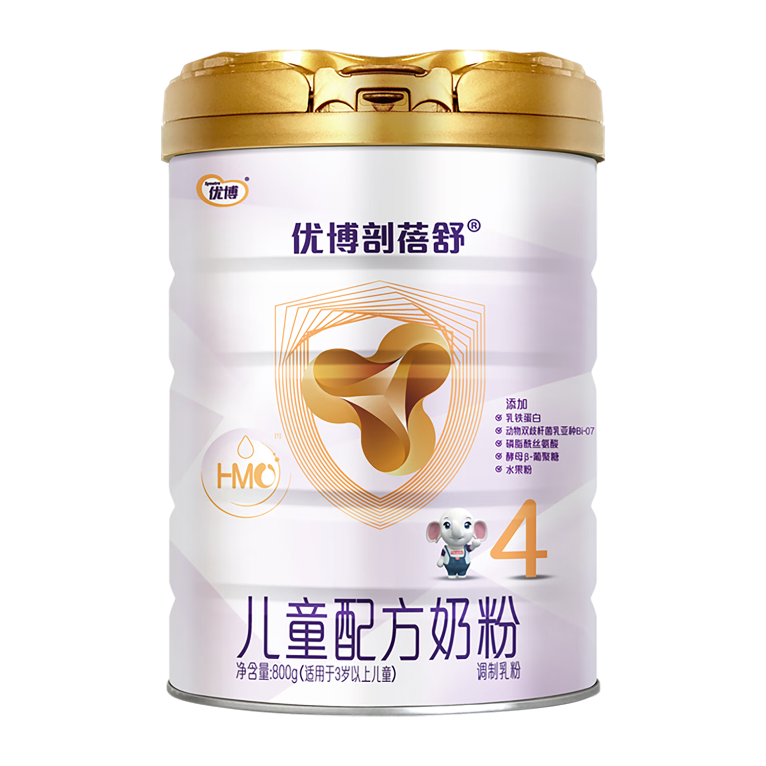 优博剖蓓舒 4段3岁以上儿童配方奶粉 学生奶粉 800g听装 生产日期24年5月