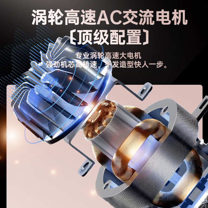 诺美丝电吹风机大功率负离子速干发廊理发专用家用不伤发吹风筒恒温护发 【宝石蓝3800W大风力】2米线-3件