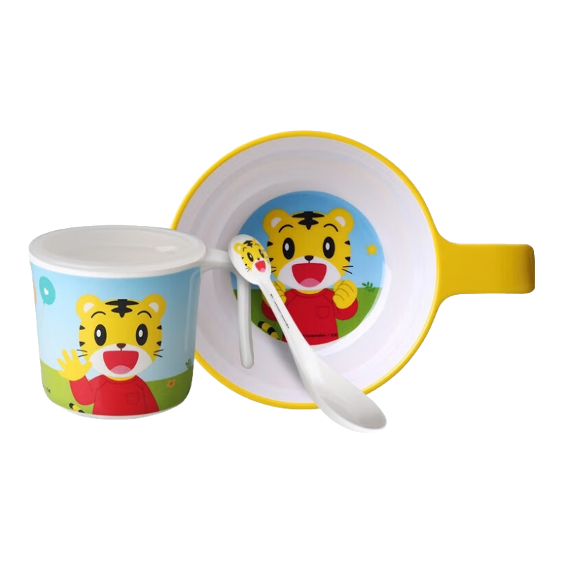 五和(WUHE)巧虎儿童餐具婴儿辅食碗礼盒儿童碗勺宝宝餐盘分格食品级儿童水杯 橙子碗+杯子+勺子