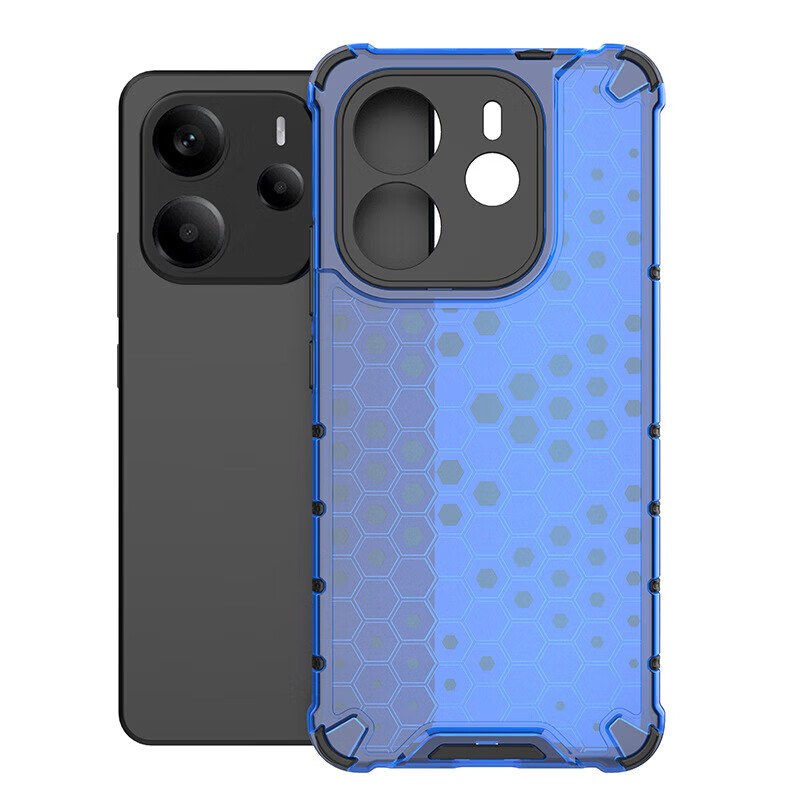 浩时池适用红米Redmi Note14 4G 5G 国内版 国外版 全包手机壳蜂巢超薄 蓝色蜂巢 红米Note 14 4G