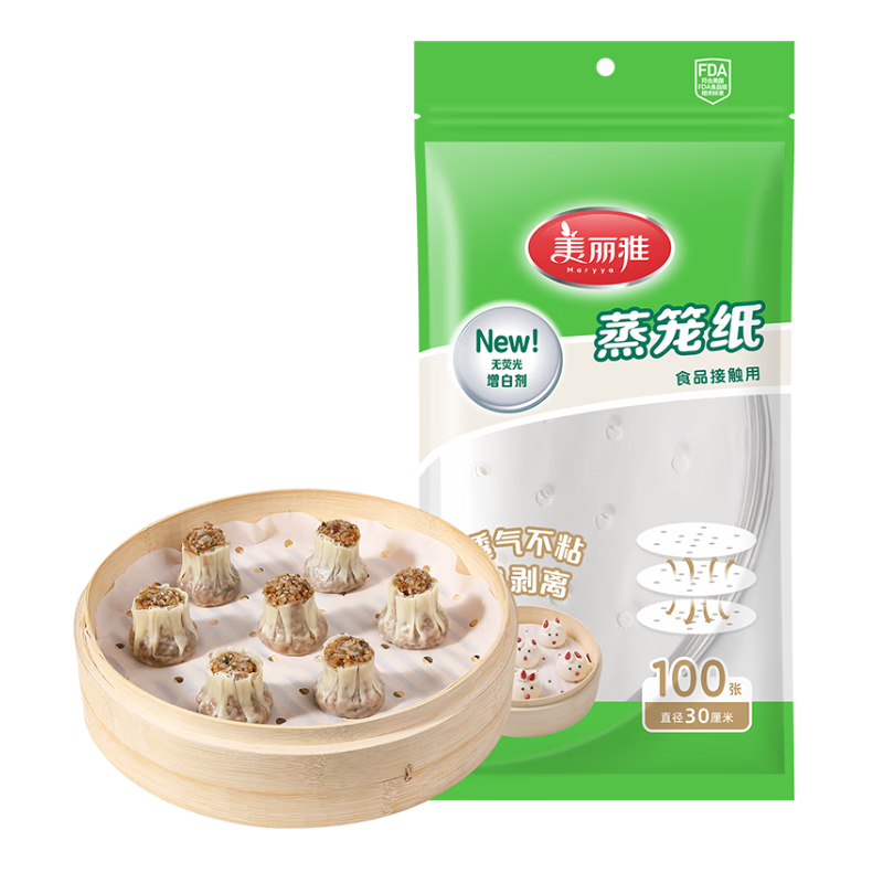美麗雅 蒸籠紙食品級30cm*100張 一次性包子饅頭墊紙 蒸屜蒸鍋專用紙