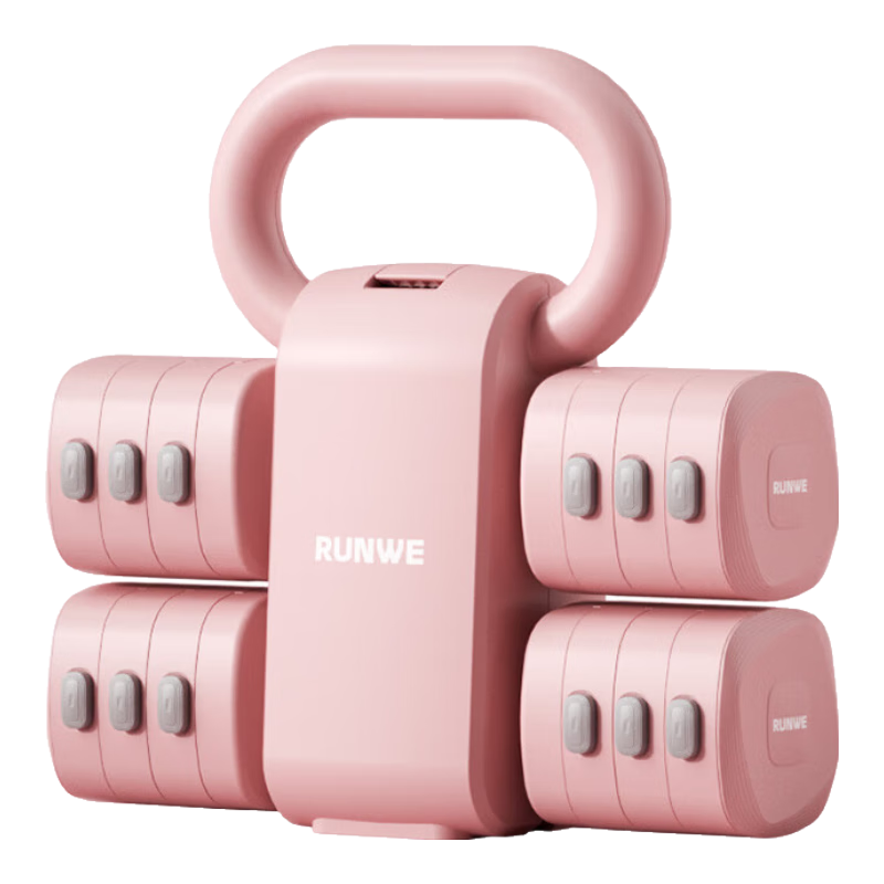百亿补贴:朗威哑铃女可调节家用多功能套装女士小哑铃练臂肌塑形健身训练器材 樱花粉【壶铃套装】189元