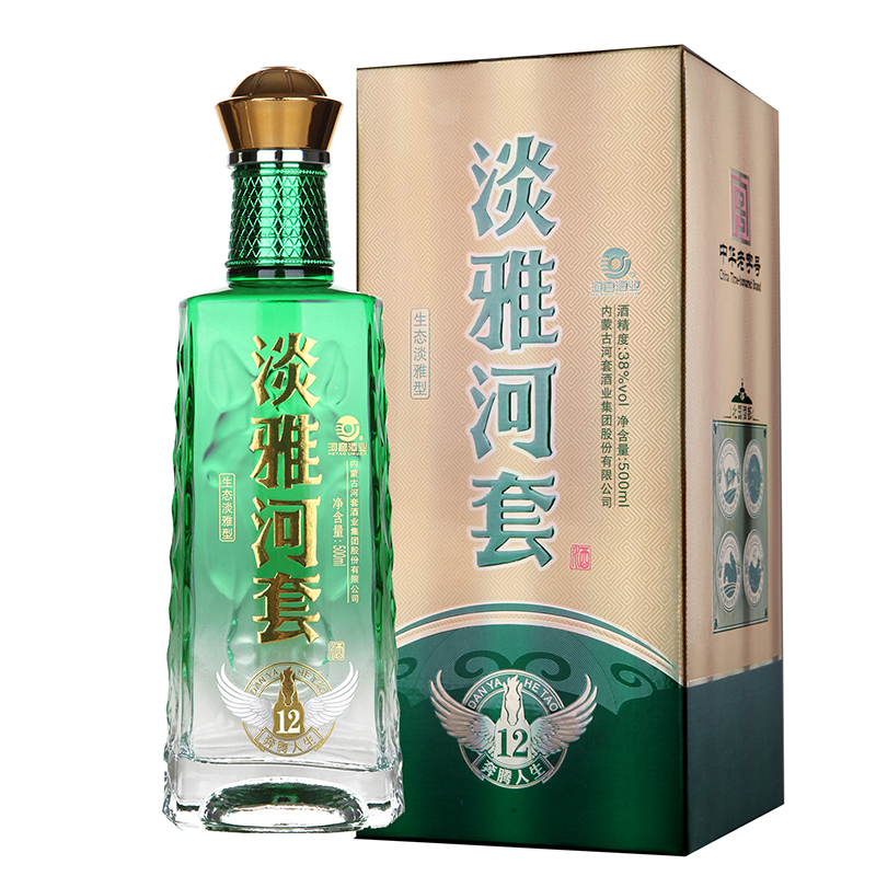 白酒 河套 淡雅河套12年 生态淡雅型 38度 礼盒 500ml单瓶