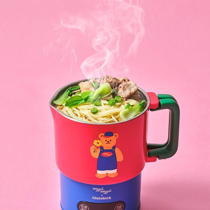 GLASSLOCK盖朗&Wiggle联名便携式烧水壶折叠烧水杯恒温电热水壶旅行 0.7L -折叠水壶联名款