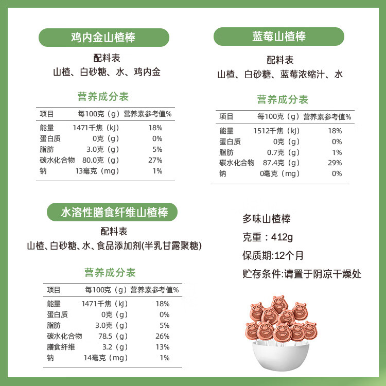怡达儿童山楂棒棒糖山楂卷独立小包装山楂条宝宝酸甜零食 多味山楂棒412g【熊出没 联名礼盒装】