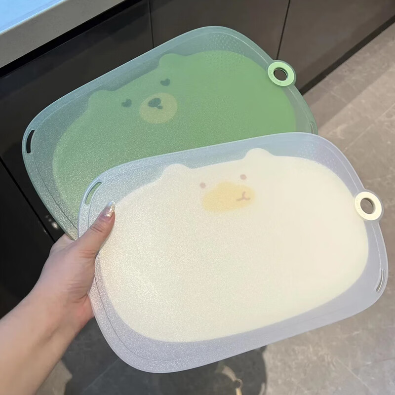 砧板水果可爱小熊菜板防霉食品级可研磨高韧耐用不留痕 【现货速发】绿色【大号】
