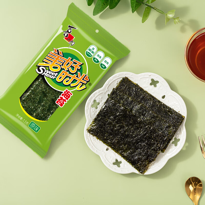 美好时光【款式任选 6袋起拍】海苔零食 拌饭海苔碎海苔片 经典儿童休闲 【原味海苔】 1.5g*1袋