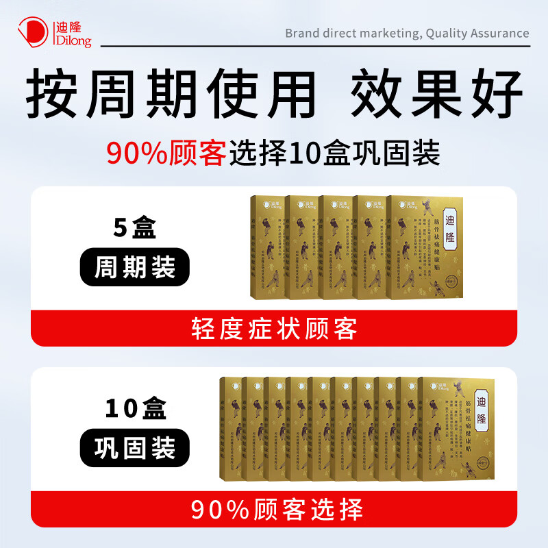 D筋骨健康贴 腰疼贴膏腰间盘劳损颈椎肩周贴膏膝盖膝关节膏贴迪隆 迪隆5盒装