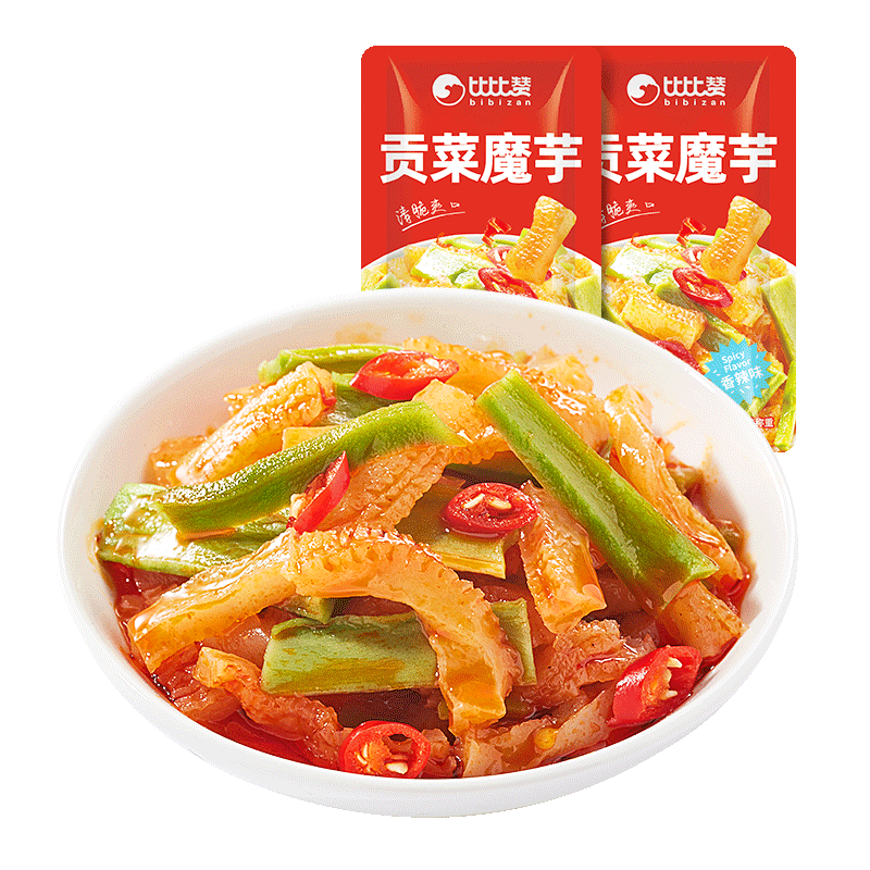 比比赞（BIBIZAN）贡菜魔芋约40包香辣味辣条小零食下饭咸菜网红素食休闲小吃280g