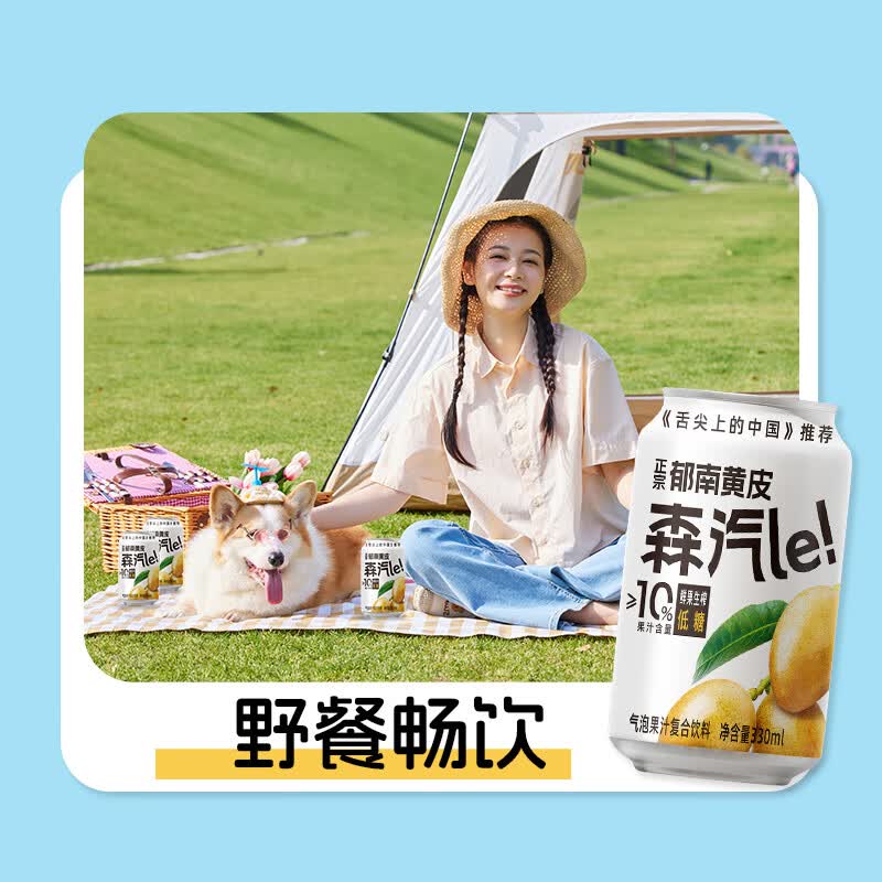 森汽了舌尖推荐原产果汁型汽水黄皮芭乐沙糖桔解腻低糖饮料复合果汁NFC 黄皮+芭乐+沙糖桔各2罐【尝鲜分享装】