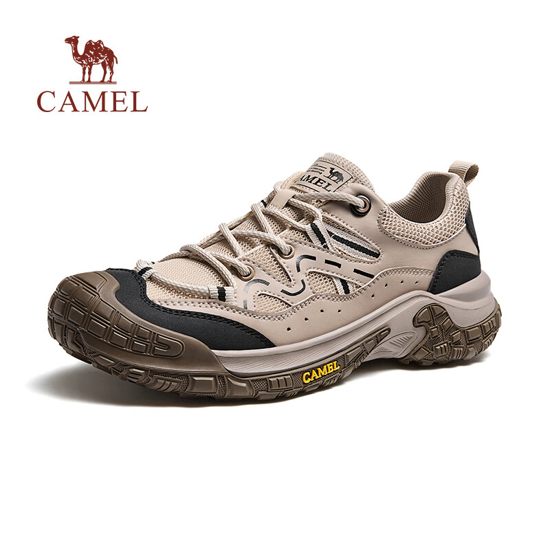 骆驼（CAMEL）户外登山鞋男夏季新款透气舒适徒步运动工装鞋子 G15M342059 杏色 夏季款 42