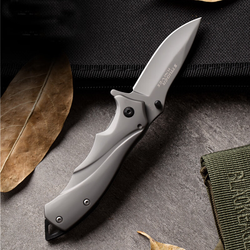 折叠刀高硬度锋利刀具水果小刀随身便携迷你折刀不锈钢多功能防身 银色