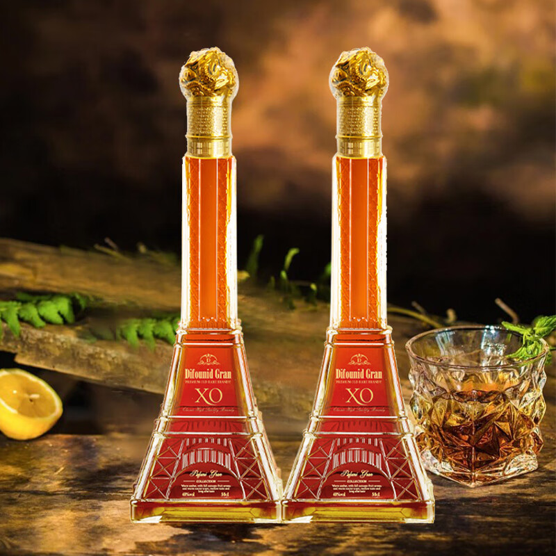 加达尔庄园出品洋酒白兰地威士忌原酒进口洋酒酒吧调酒基酒摆柜酒 500mL2瓶白兰地