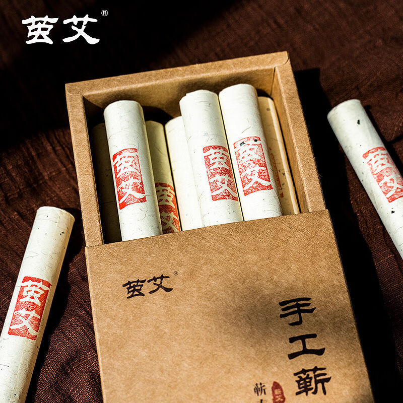 繭艾三年陳石磨艾條湖北蘄春蘄艾絨純艾葉手工艾灸條柱家用艾草條 艾條1.8*20cm【10支裝】