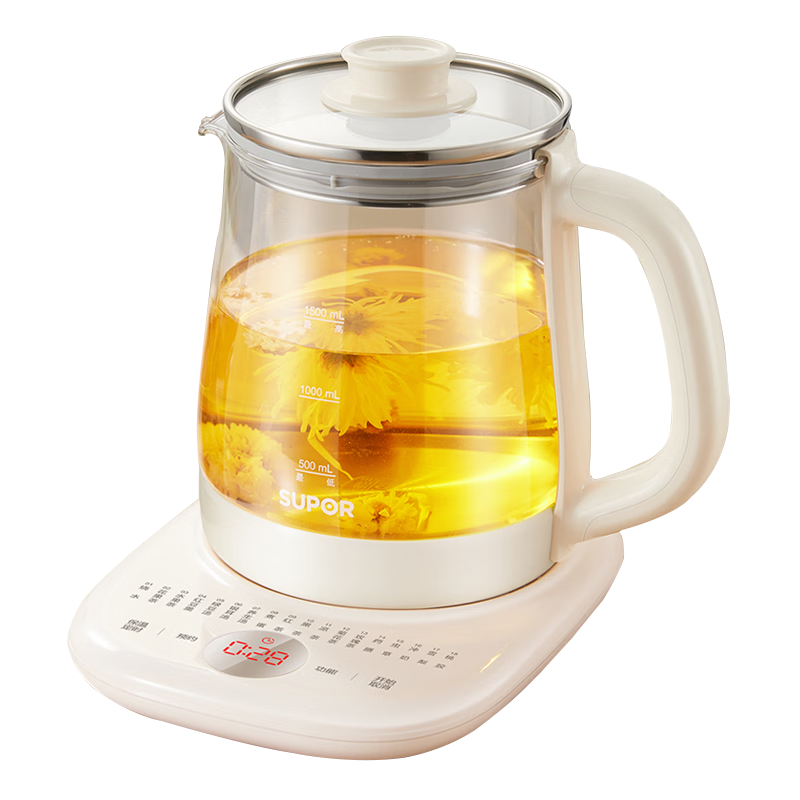 苏泊尔（SUPOR）养生壶 1.5L大容量 煮茶器花茶壶 恒温水壶烧水壶电热水壶 办公室保温煮茶壶 SW-15YJ02B