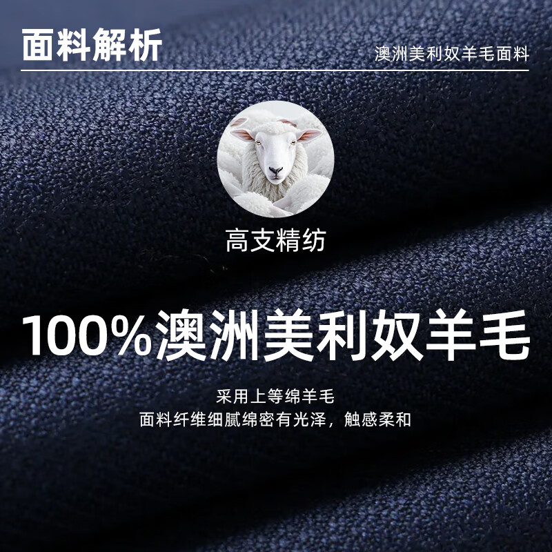 雅戈尔西服男春夏【100%澳洲美利奴羊毛】挺括有型易打理商务西服外套 深蓝(合身版) 165A 165/92A