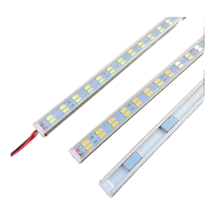 巖迪之光低壓DC12V 24V磁鐵吸附LED硬燈條機械設(shè)備車廂貨架直流長條燈高亮 白光 低壓24V磁吸式【燈長1米】透明罩