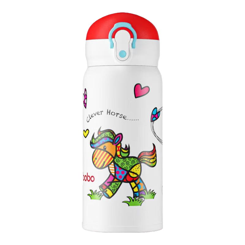 bobo保溫杯兒童保溫水杯316不銹鋼寶寶上學專用吸管杯 粉色 350ml