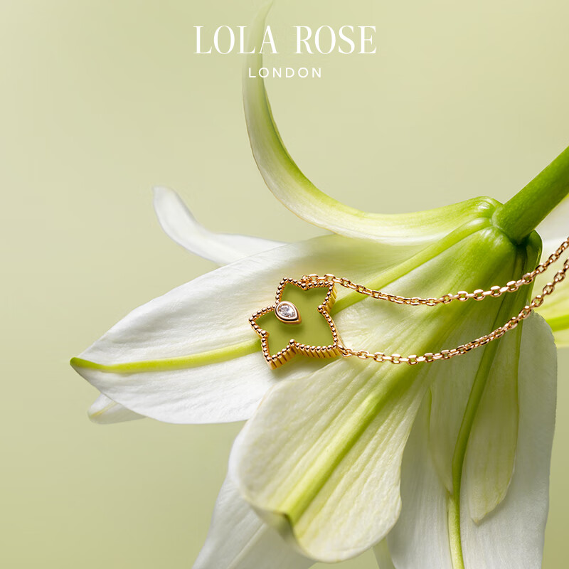 LOLA ROSE罗拉玫瑰ivy常青藤系列女士项链女情人节礼物送女友生日礼物女生 LR50033-绿玛瑙