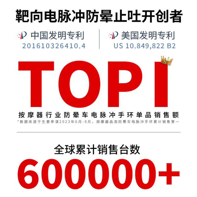 舒乐定科技按摩止晕车吐手环物理脉冲手环晕船晕机贴快速缓解头晕恶心呕吐旅行神器按摩仪器父亲送礼物 星空黑(晕车晕船晕机)