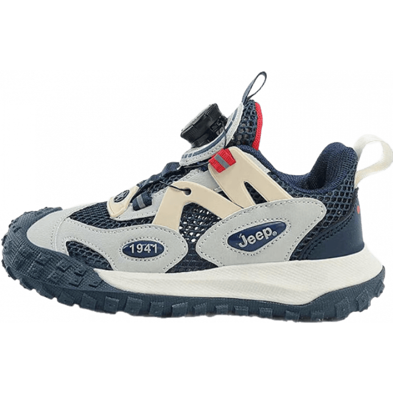 JEEP吉普男童鞋子夏季网鞋透气网面软底女童鞋2026新款春秋儿童运动鞋 深蓝红【单网夏季款】 30 鞋内长约19.2cm