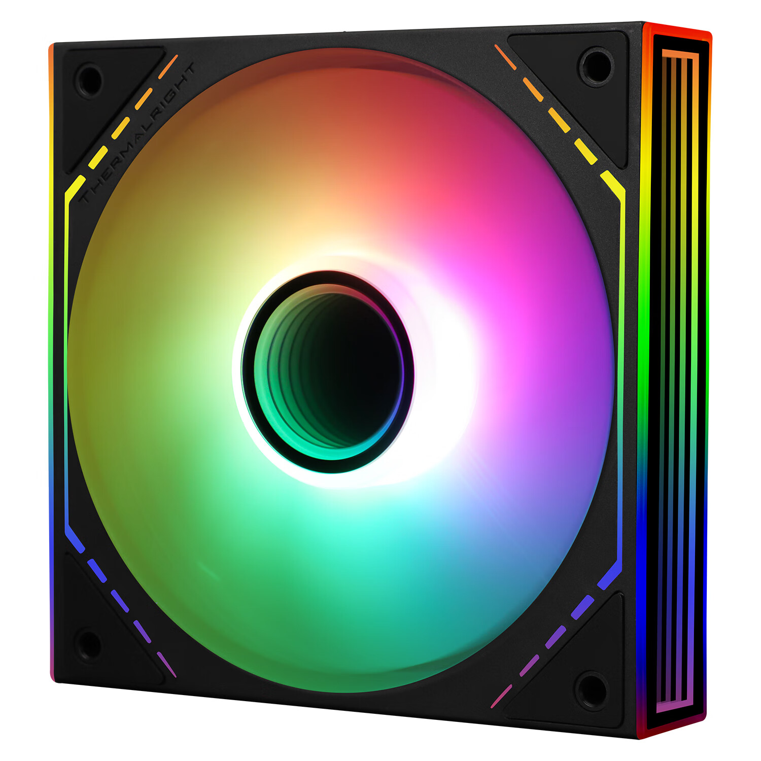 利民(thermalright) 12CM风扇 1500转速PWM S-FDB 轴承 M12幻彩无限镜框 12cm机箱风扇 TL-M12-S 黑色正叶【盒装】