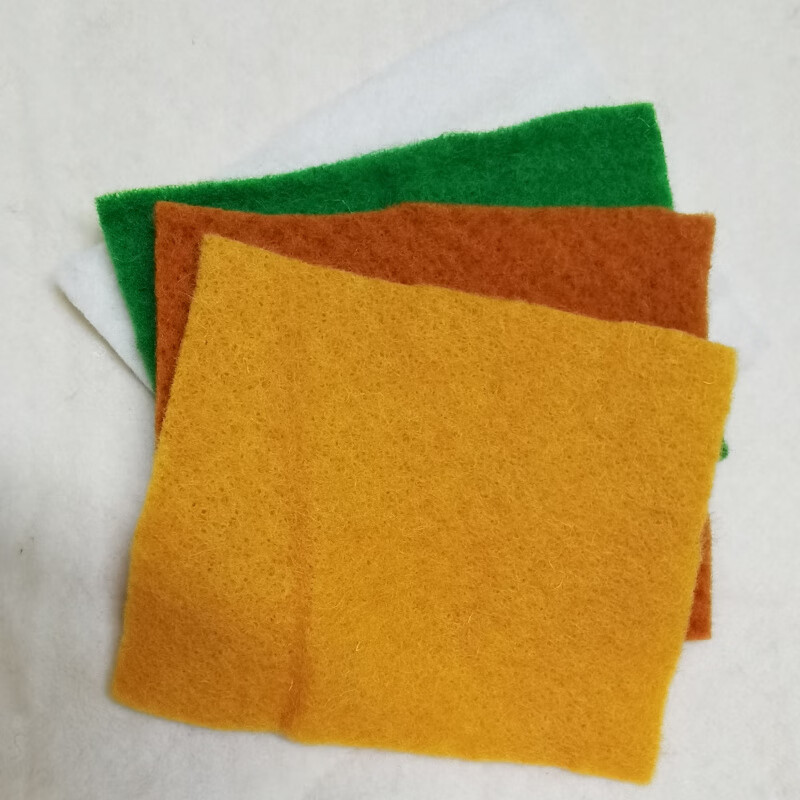澳顏萊羊毛氈面料羊毛氈片軟毛氈diy戳戳樂針氈濕氈羊毛氈布快速打底塑 嘗鮮體驗隨機(jī)3~4種顏色10cm