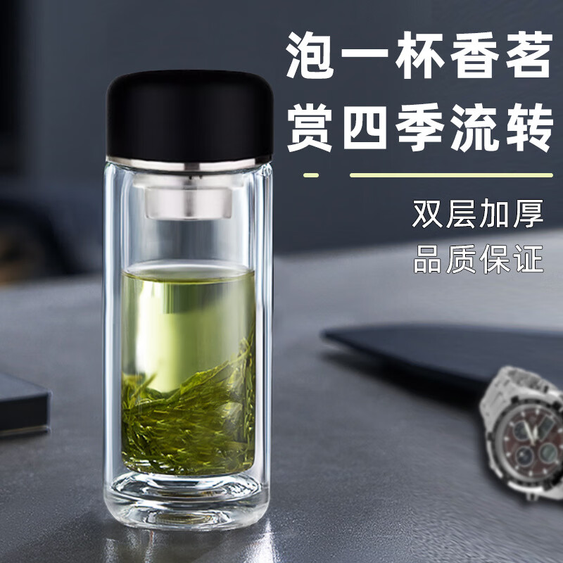 沃鑫透明双层玻璃杯印字logo广告伴手礼杯子礼品茶杯高硼硅水杯批发 24169-12(单层鹅蛋杯)典雅400ml 150-400ml