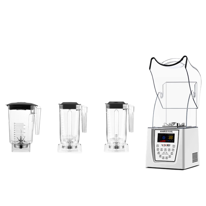 恒芝（HENGZHI）沙冰機(jī)奶茶店帶罩萃茶機(jī)破壁機(jī)碎冰機(jī)打奶蓋榨汁機(jī)沙冰機(jī)N9000白色主機(jī)+萃茶杯+奶蓋杯+沙冰杯