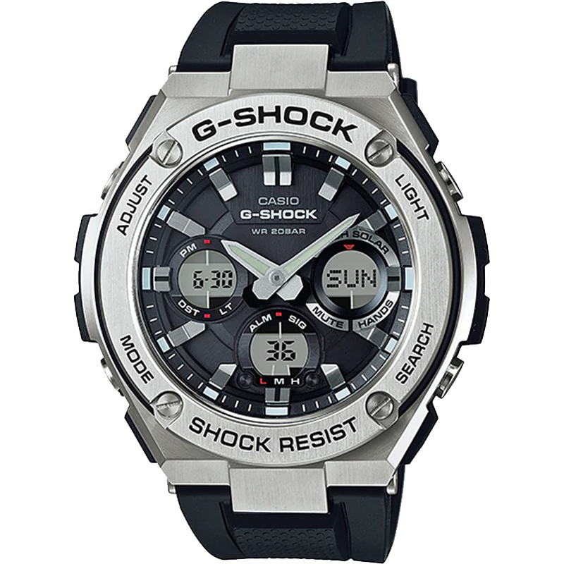 卡西欧G-SHOCKGST系列潮流太阳能男士防震运动手表男GST-S110-1ADR价格趋势预测及评测