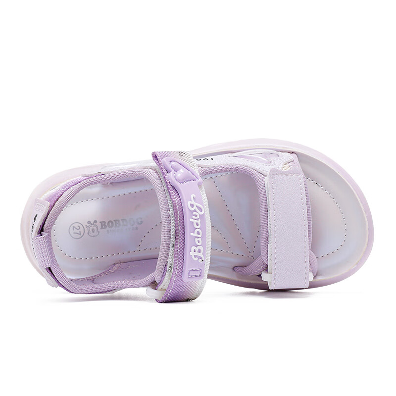 巴布豆童鞋女童2025夏季新款时尚公主鞋轻便透气儿童凉鞋软底休闲沙滩鞋 樱粉紫 30 适合脚长19.3cm