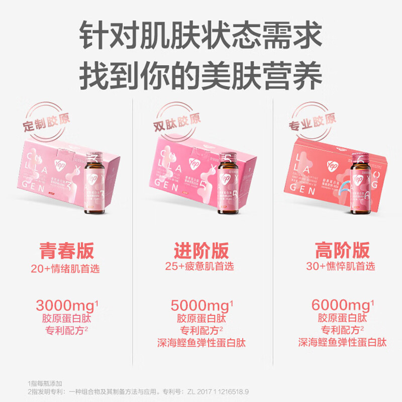 汤臣倍健胶原蛋白肽口服液蛋白肽小分子肽yep小粉瓶胶原饮送礼礼盒送女友 [送礼优选]瓶装胶原饮3g*30支