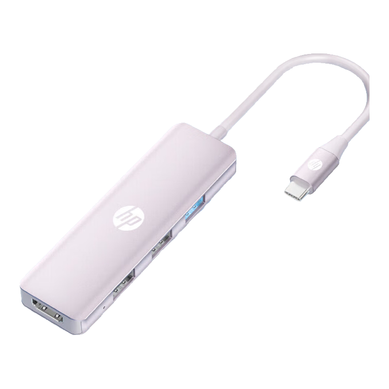 惠普拓展坞typec转hdmi扩展坞 苹果电脑MacBook平板iPad手机 CT205C粉 64.8元(需领券)