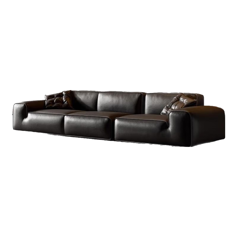 簡第國家補貼大黑牛沙發(fā)意式極簡皮藝沙發(fā)客廳黑色豆腐塊直排真皮沙發(fā) 【原版無拼接】腳踏(100*75cm) 【樺木升級版】2.0mm進口加厚頭層半青皮/接觸面