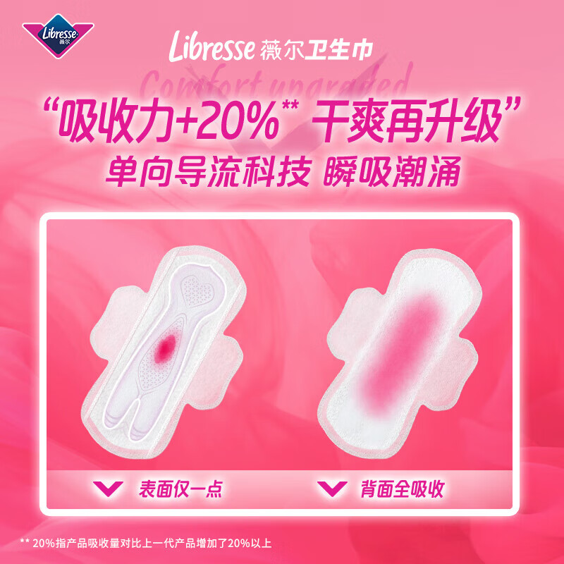 薇尔【品牌直供安心品质】卫生巾姨妈巾V感日夜护垫组合装106片 防漏