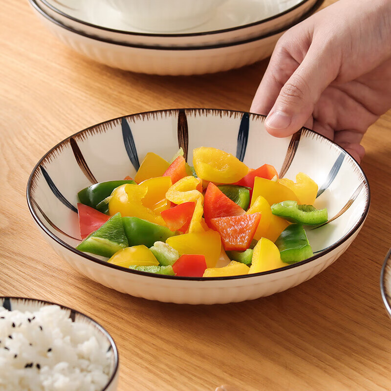 洁雅杰餐具碗碟套装釉下彩陶瓷碗盘套装38头碗筷套装乔迁礼物 优雅线条 超值装8头【店铺人气品】 8头