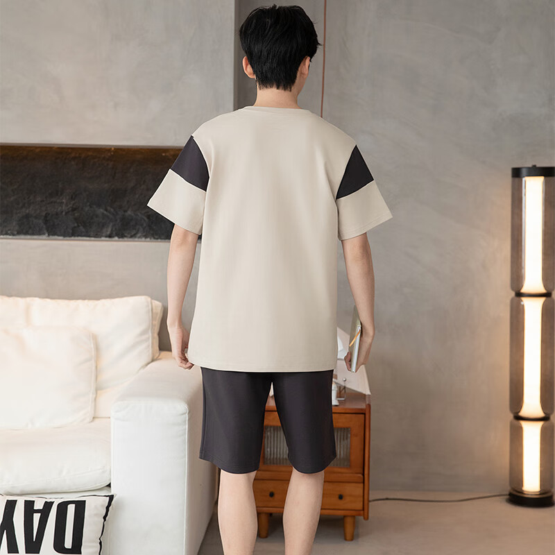 萧淑妃夏季卡通柯南纯棉男士睡衣可外穿青少年学生短袖短裤家居服套装 少年柯南 5XL