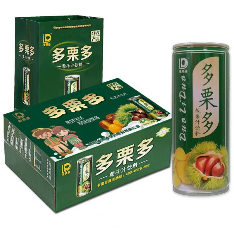 多栗多板栗汁河南信阳特产栗子汁果茶果味怀旧经典儿时饮料240ml*20