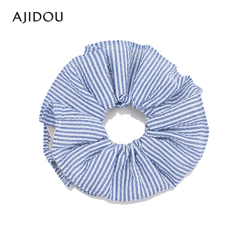 AJIDOU阿吉豆发圈生日新年礼物女 日常百搭蓝白条纹大肠发圈送女友 闺蜜 条纹 1个 京东折扣/优惠券