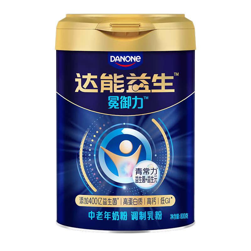 达能益生叶童同款|过节送礼成人中老年奶粉低GI青常力益生组合800g*1罐