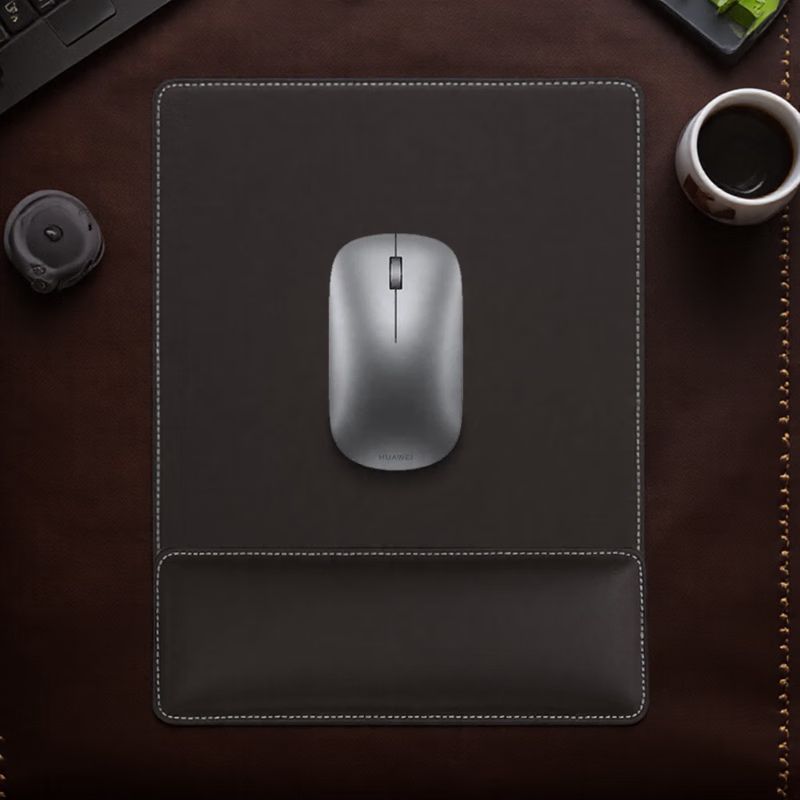 OBOQO鼠标垫护腕手腕垫二合一可自由组合PU皮革质感护手腕托慢回弹柔软舒适商务办公礼品支持定制 咖啡色【鼠标垫腕垫套装】