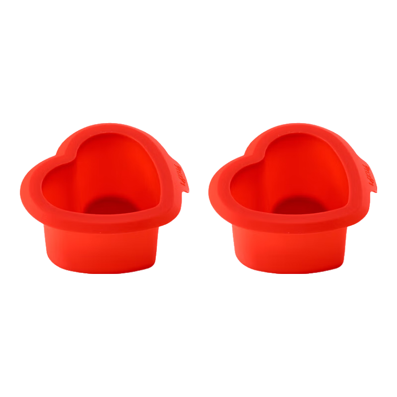 乐葵心形硅胶蛋糕模具烘焙家用心形卡通小烤箱用具烘培工具磨具 心形2个 2寸